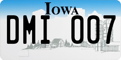 IA license plate DMI007