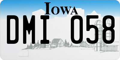 IA license plate DMI058