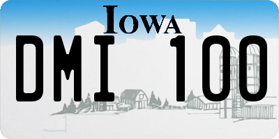IA license plate DMI100