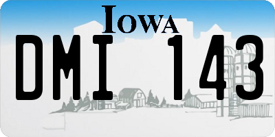 IA license plate DMI143