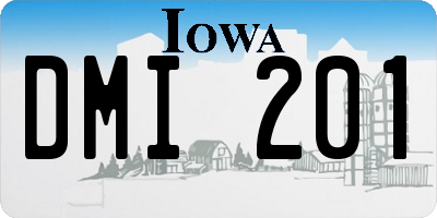 IA license plate DMI201