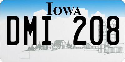 IA license plate DMI208
