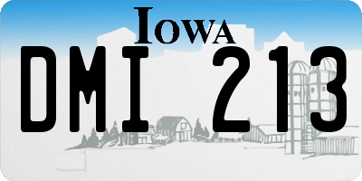 IA license plate DMI213