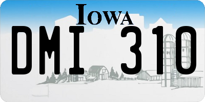 IA license plate DMI310