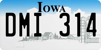 IA license plate DMI314