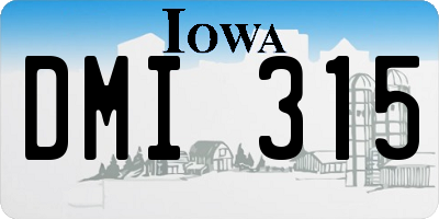 IA license plate DMI315