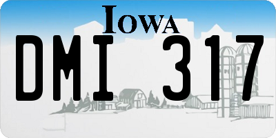 IA license plate DMI317