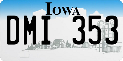 IA license plate DMI353