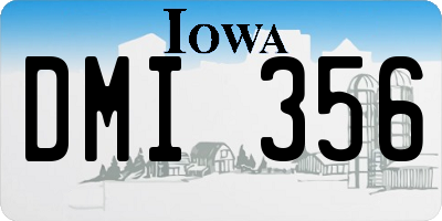 IA license plate DMI356