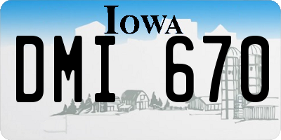 IA license plate DMI670