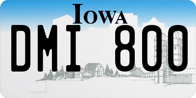 IA license plate DMI800