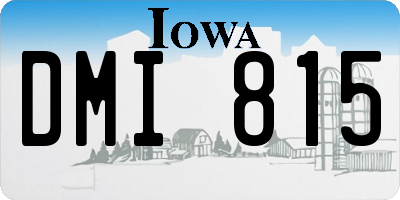IA license plate DMI815