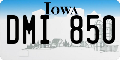 IA license plate DMI850