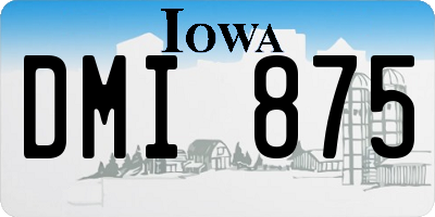 IA license plate DMI875