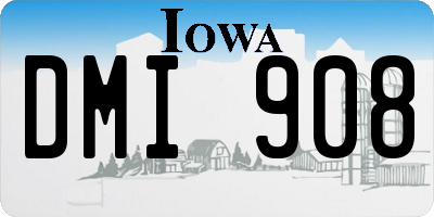 IA license plate DMI908
