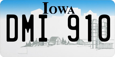 IA license plate DMI910