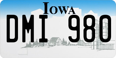 IA license plate DMI980