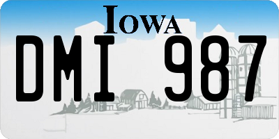 IA license plate DMI987