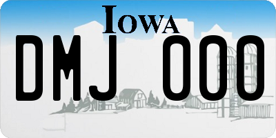 IA license plate DMJ000