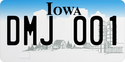 IA license plate DMJ001