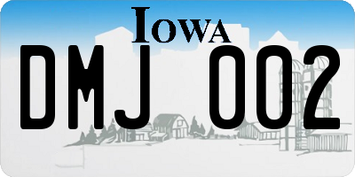 IA license plate DMJ002