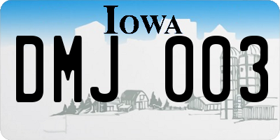 IA license plate DMJ003