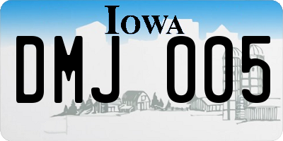IA license plate DMJ005