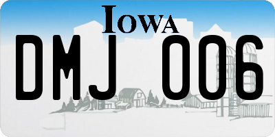 IA license plate DMJ006