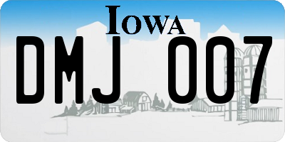 IA license plate DMJ007