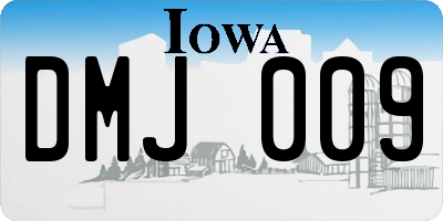 IA license plate DMJ009
