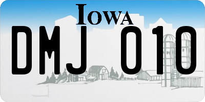 IA license plate DMJ010