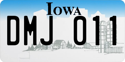 IA license plate DMJ011