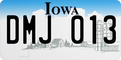 IA license plate DMJ013