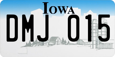 IA license plate DMJ015