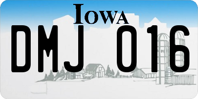 IA license plate DMJ016