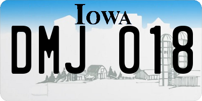 IA license plate DMJ018