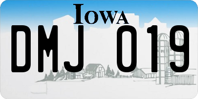 IA license plate DMJ019