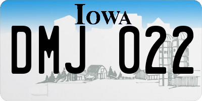 IA license plate DMJ022
