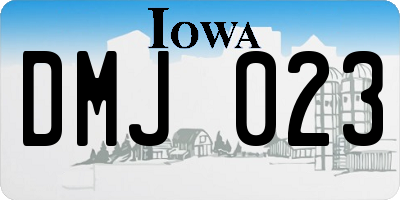 IA license plate DMJ023