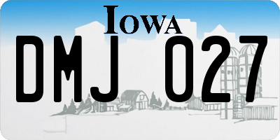 IA license plate DMJ027