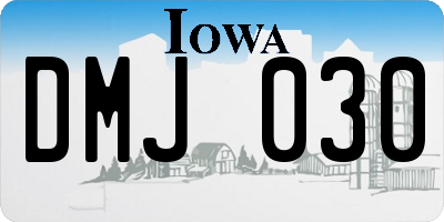 IA license plate DMJ030