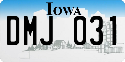 IA license plate DMJ031