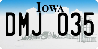 IA license plate DMJ035