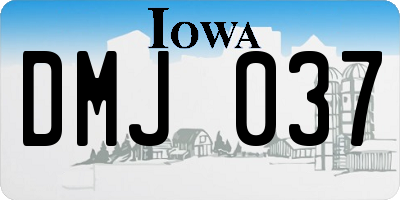IA license plate DMJ037