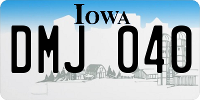 IA license plate DMJ040