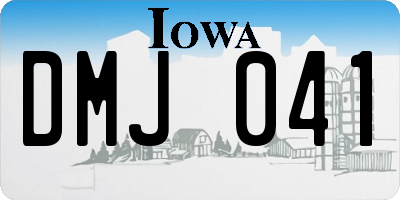 IA license plate DMJ041