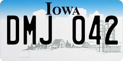 IA license plate DMJ042