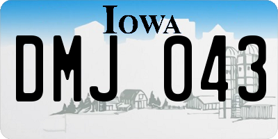 IA license plate DMJ043