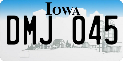 IA license plate DMJ045