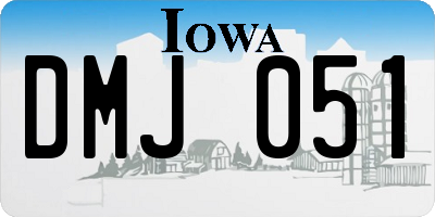 IA license plate DMJ051